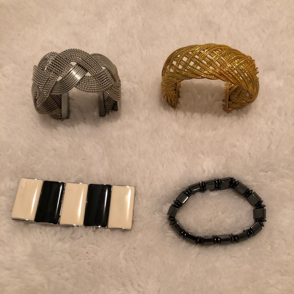 Set of 4 Stylish Bracelets and Cuff